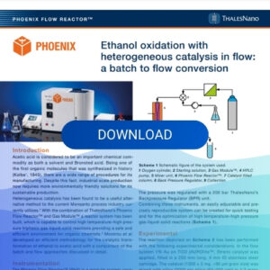 Ethanol oxidation with heterogeneous catalysis in flow