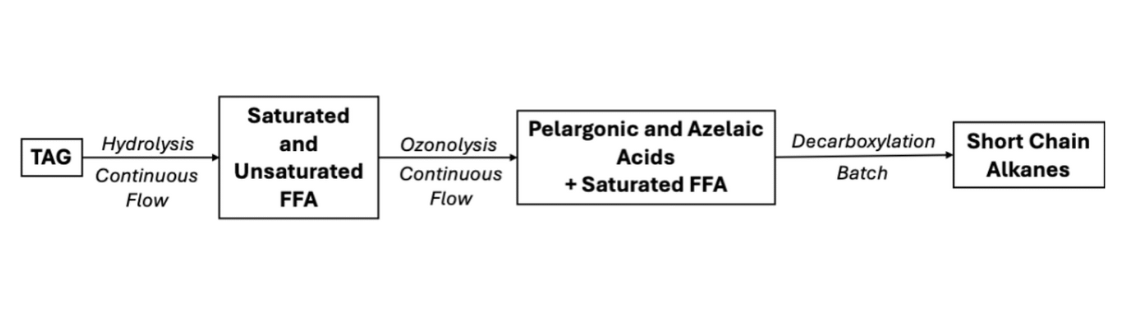 Sequential hydrolysis–ozonolysis–decarboxylation with a flow reactor, green chemistry applications