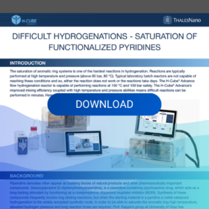 Scientific application note of hydrogenation with the H-Cube Advance flow reactor